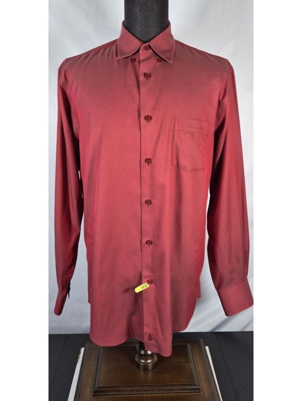 Nordstrom Smartcare Burgundy 100% Cotton Men's Large Dress Shirt